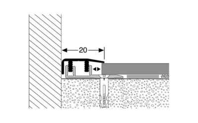 577 – Seuils d’arrêt avec surface lisse percé 20mm