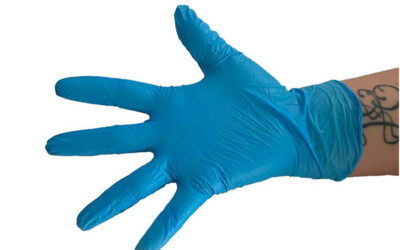 Gant vinyle nitrile bleu non poudré