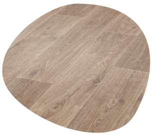 Zoom sur le sol PVC Aurora chêne clair, imitation bois naturel.